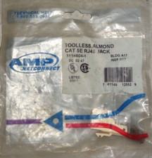AMP NETCONNECT TOOLLESS ALMOND CAT 5E RJ45 JACK ** picture
