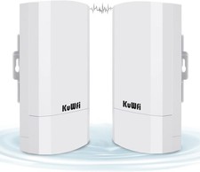 KuWFi 2-Pack 300Mbps Wireless Bridge, Outdoor CPE WiFi Kit Point to Point Wirele picture