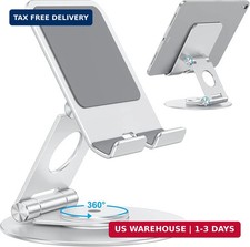 OMOTON Swivel Tablet Stand for iPad with 360 Rotating Base, Foldable Adjustable picture