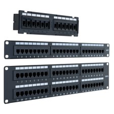 CAT5E/CAT6 UTP Patch Panel 110-Type RJ45 Ethernet Rack Mount 12/24/48 Ports Lot picture