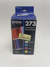 Epson 273 (T273520) Genuine Color Ink Cartridge Black + CMY  4 Pack Exp. 2026 picture