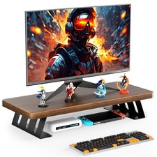 NestNeat Monitor Stand - 24 Inch Wood Walnut - Black Legs picture