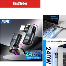AUFU 240W USB C to USB C OTG Adapter 540° Rotation 5A Fast Charging Converter picture
