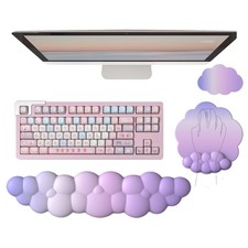 Cloud Keyboard Wrist Rest Purple Mouse Pad Large, 3pcs Silk Gradient picture