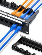 1U 12 Port RJ45 Cat6A Keystone Patch Panel Unshielded 10 Inch Rackmount Net picture