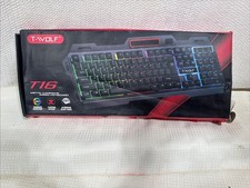 T-Wolf T16 Metal Luminous Wired Gaming Keyboard RGB Backlit Durable picture