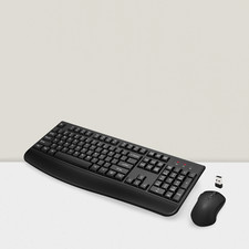 Wireless Keyboard and Mouse Combo Full-Sized 2.4GHz with Palm Rest for PC/Mac picture