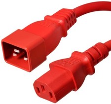 15 PACK LOT 6ft IEC C20 - C13 Red Power Cord 14AWG 15A/1875W 100-250V 2M picture