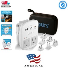 35W Universal Travel Adapter Kit – 2  sockets, USB-A, USBC, 1x PD 35W USB-C a... picture