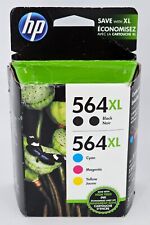 Genuine OEM HP 564XL Black 564 Tri-Color Original Ink Cartridges EXP 04/2018 picture