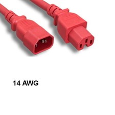 10PCS Red 8' Power Cable IEC60320 C14 to C15 14AWG 15A/250V SJT PDU UPS System picture