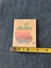 Vintage APPLE Computer Rainbow Logo Window DecalUNUSED Mac Collectible picture