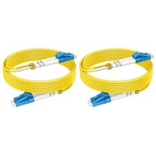 2 PCS 3m 10ft OS2 LC To LC Single Mode Fiber Patch Cable 10G Duplex Yellow picture