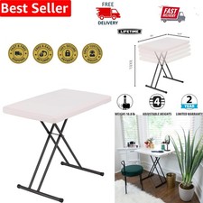 Durable 30-Inch Almond Folding Laptop Table with Adjustable Height Options picture