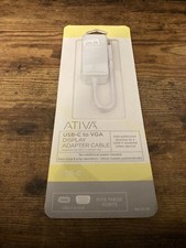 ATIVA USB-C  TO VGA DISPLAY ADAPTER Cable 4521-616  - New in box picture
