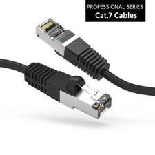 20Ft CAT7 Shielded (SSTP) 600MHz Ethernet Network Booted Cable Black picture