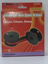 Porelon 11216 Black/Red Calculator  UNIVERSAL Twin Spool Ribbon 6-pack, New. picture
