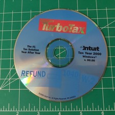 Vintage Quicken TurboTax Intuit 2000 PC CD-Rom Disc picture