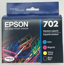 Epson 702 Black Cyan Magenta Yellow Color Ink Printer 4 Cartridges  EXP 02/2027 picture