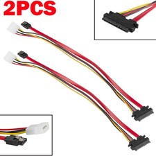 2PACK SATA 7+15 Pin Combo Cable HDD Hard Drive Data 4 Pin Power Supply Adapter picture
