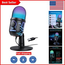 Elevate Your Streaming with RGB USB Microphone - Noise Cancelling, Mute Function picture