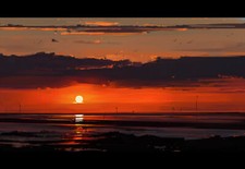 Landscape sunset river painting nature Custom Gaming Mat Desk picture