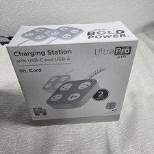 UltraPro Elite Charging Station USB-C USB-A 6ft Cord 2-Pack Power Strip Hub picture