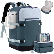 LOVEVOOK 40L Travel Backpack Large-40L-4Pcs, Light Blue - Lake - Black picture