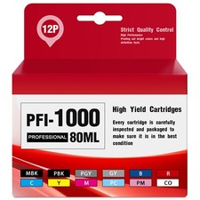 PFI-1000 Ink 80ml 12 Pack Compatible Cartridge for Canon IMAGE PROGRAF PRO-1000 picture