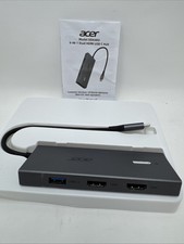 Acer 9-IN-1 Dual HDMI USB-C Type-C Hub Grey 21cm Portable ODK4K0 picture