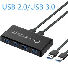USB 2.0/3.0 Switch Selector 2 Computers Share 4 USB Devices Plug and Play For PC picture