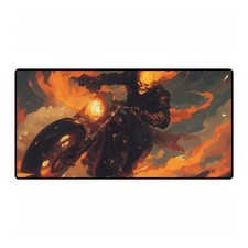 Ghost Rider On Motorcycle Flaming Action Mouse Pad Desk Mats Marvel Comics picture
