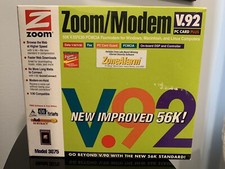 ZOOM MODEM 3075 56K PCMCIA PC CARD V.92/V.90 Faxmodem Windows Macintosh Vintage picture