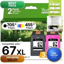 Valuetoner 67XL Ink Cartridges Black/Color Combo Pack 2-Pack picture