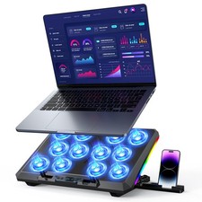 Trullypine Laptop Cooling Pad with 12 Quiet Fans, Slim 12Fan-LCD, F12Fan-LCD picture