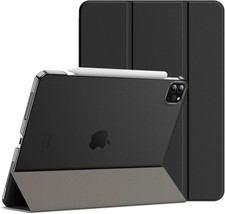 Slim Hard Shell Case for iPad Pro 11 Inch, Black Smart Cover with Tri-Fold Stand picture