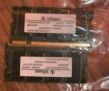 Lot of 2 Infineon 256MB 32MX64 SD RAM cards DDR 333 CL 2.5  picture