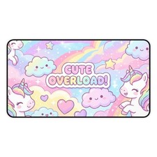 MonsterBucket Cute Unicorn Desk Mat Pastel Rainbow Large Mouse Pad Kawaii Gaming picture