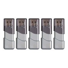 PNY Turbo Attaché 3 64GB USB 3.0 Flash Drive 5-Pack Silver Capless Design picture