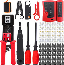 LEATBUY Crimper RJ45 Crimp Tool Set Cat5/Cat5E/Cat6 Crimping Tool for RJ11/RJ12  picture