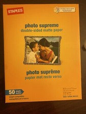 STAPLES Supreme Photo Paper-Double Sided Matte 50 Pack-8-1/2