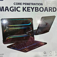 iFacemall Magic Keyboard Case for iPad Air 11in Bluetooth Backlit 360 Black picture