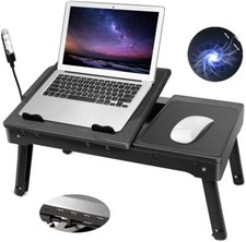 Foldable Laptop Table Notebook PC Desk with Cooling Fan Led light Mouse Board picture