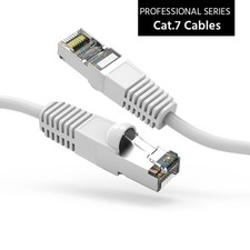 20 Pack of 12Ft CAT7 Shielded (SSTP) 600MHz Ethernet Network Booted Cable White picture