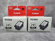 2x Canon PIXMA 245 Black Ink Cartridge Genuine OEM New Sealed NIB PG-245 picture
