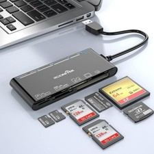 USB 3.0 SD Card Reader, 7-in-1 Multi Memory Black picture