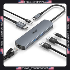 USB C Hub 6-in-1 with HDMI Ethernet 100W PD for Laptops and Tablets picture