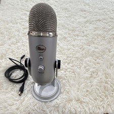 Blue Yeti USB Wired Silver Condenser Microphone w/ Stand, Mute & Volume picture