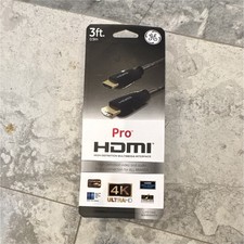 GE Pro HDMI Cable 3 ft Black 4K Ultra HD HDMI Male to Male MPN 34474 picture