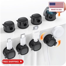 8 Pack 360° Rotatable Cable Clips Cord Organizer,Desk Cable Management Accessory picture